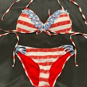 Size L American Flag Bikini